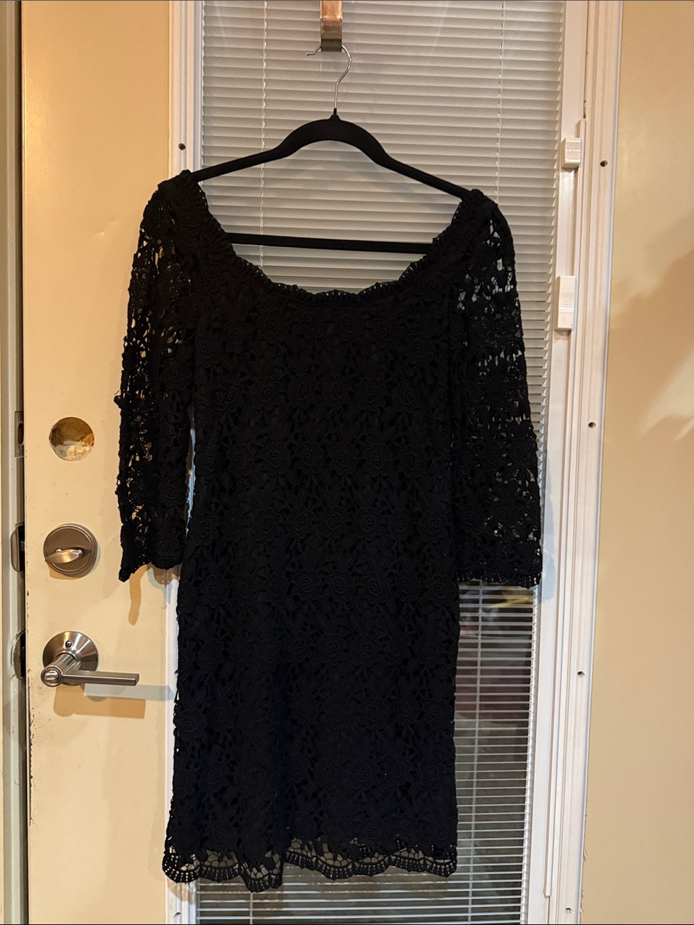 White House Black Market Black Lace Off-Shoulder Dress